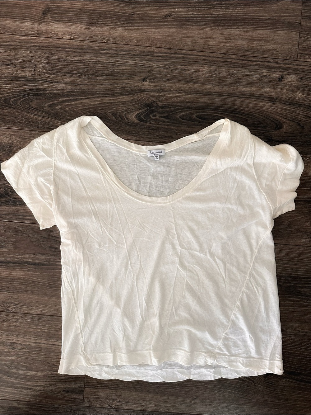 Splendid 100% Cotton Cream Scoop Neck Women's Tee